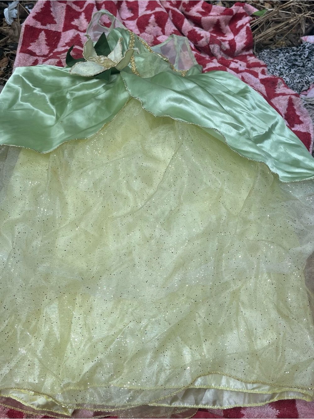Disney Light Green and Pale Yellow Sparkle Tulle Dress